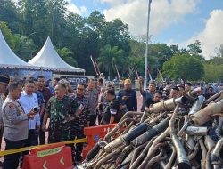 Polda Sultra Musnahkan 735 Knalpot Brong Hasil Operasi Patuh Anoa 2025